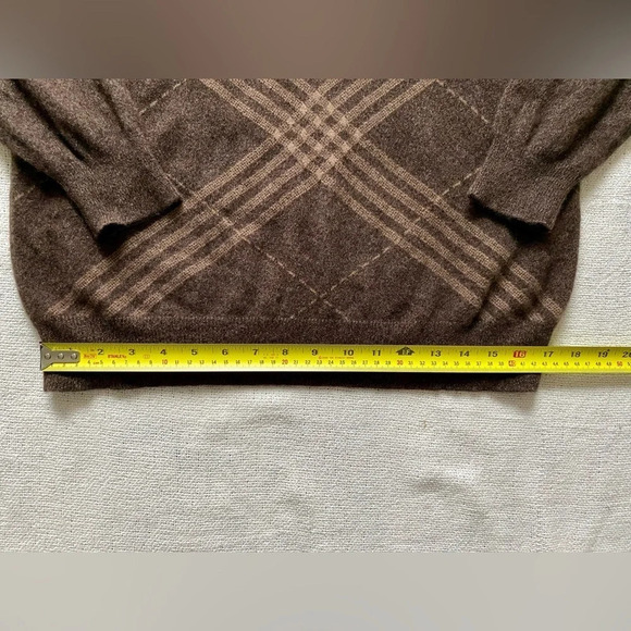 100% Cashmere Maison MonTagut Paris Vintage Dark Brown  Crewneck Sweater Size L - Picture 9 of 12